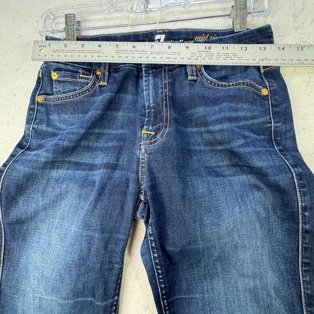 7 For All Mankind Kimmie Bootcut Jeans Womens 28 Dark Mid Rise Stretch Denim